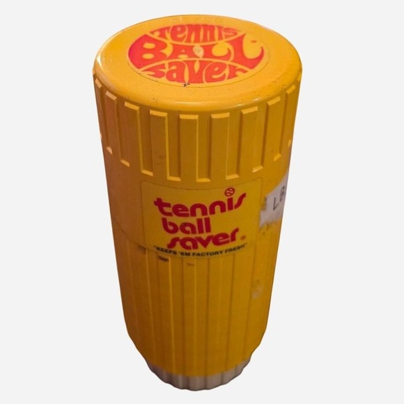 Other - 70s tennis ball saver - yellow and orange plastic‎ container